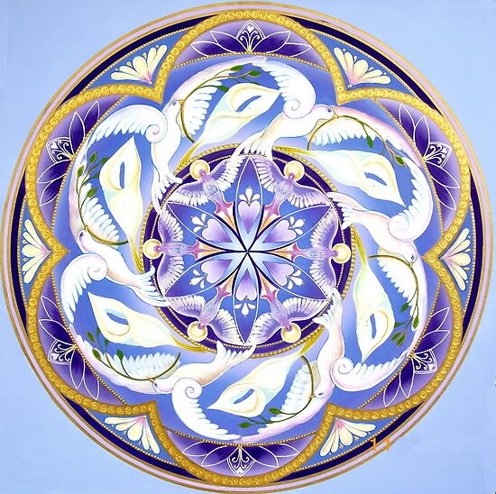 doves of peace. Doves of Peace Mandala by