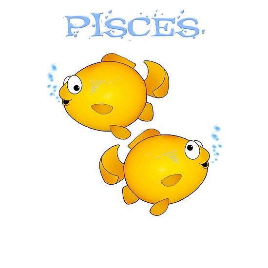 cute goldfish cartoon. Pisces cartoon goldfish
