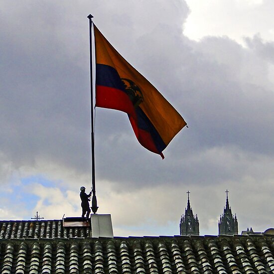 Quito, Ecuador Flag Lowering. Quito 