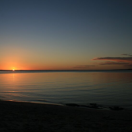 fraser island australia. Sunset over Fraser Island,