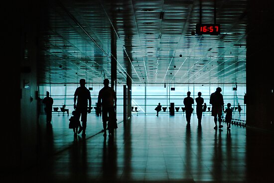  people were quickly snapped in silhouetted as they were walking away.