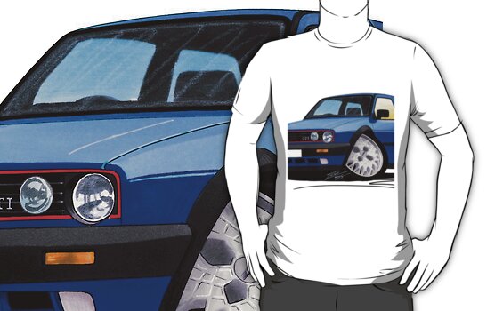 vw golf gti mk2. Tshirt: VW Golf GTi (Mk2) Blue