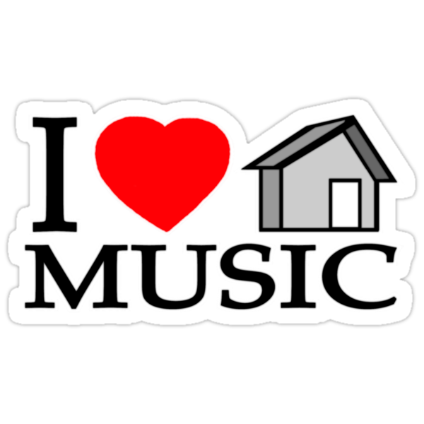 i love music logo. Sticker: I LOVE HOUSE MUSIC