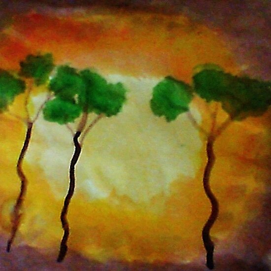 more funny. More funny trees, watercolor