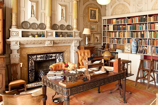The library, Scotney Castle | Beautiful interiors, Interior design, Decor