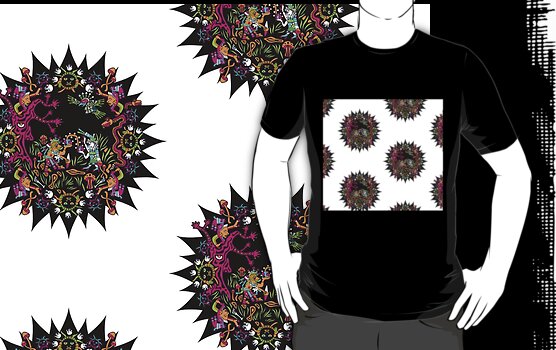 Psychedelic Aztec design T-shirt for sale